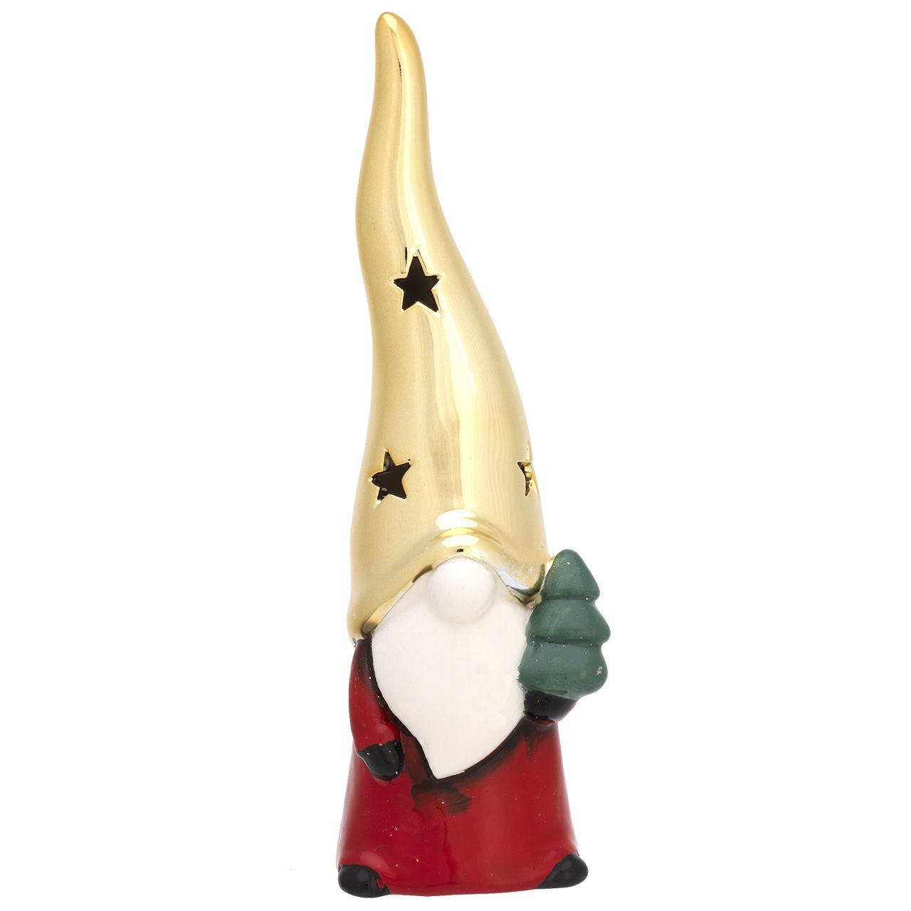 BABBO NATALE DIFFUSORE H. 19 CON ALBERO E CAPPELLO ORO